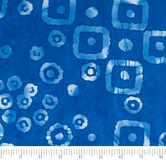 SINGER Batik Blue Square Cotton Fabric